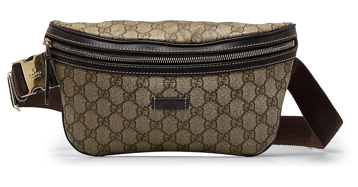 Gucci Brown GG Supreme Belt Bag Beige Cloth Cloth ref.805005