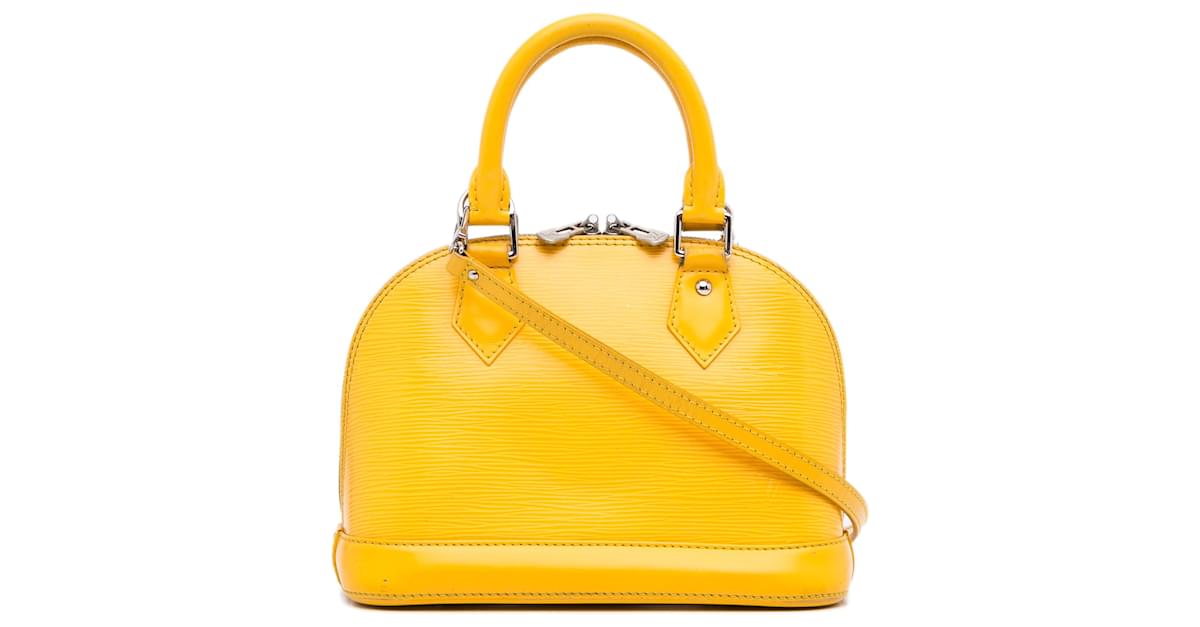 LOUIS VUITTON Alma PM Satchel Bag with Removable Shoulder Strap Yellow Epi