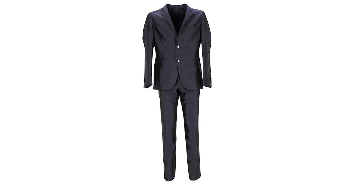 Boss Hugo Boss Costume sur mesure en polyester bleu marine ref.952059