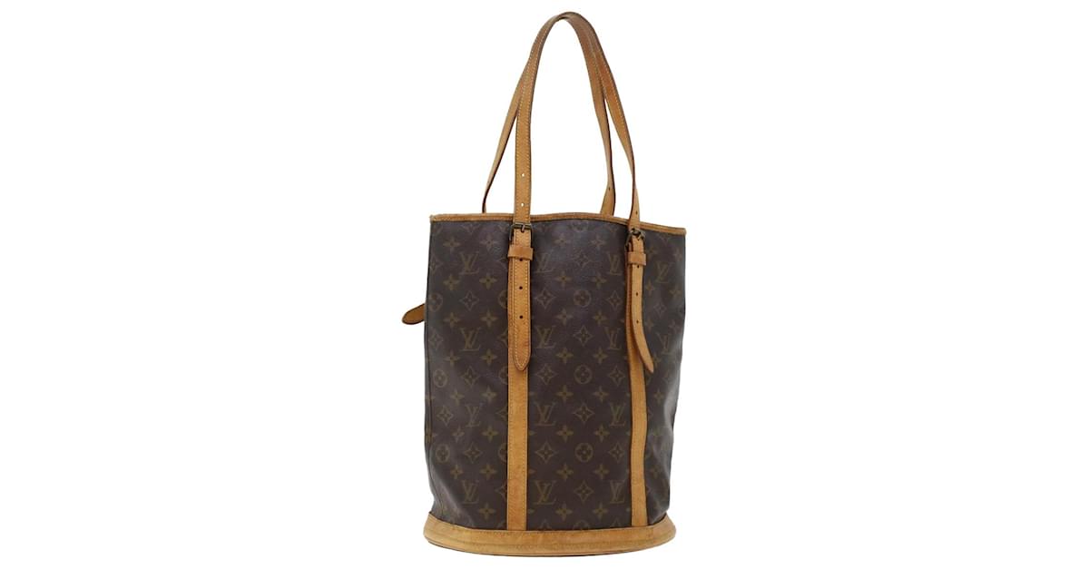 LOUIS VUITTON Monogram Mini Lin Bucket PM Shoulder Bag Brown M95226 Auth  47159