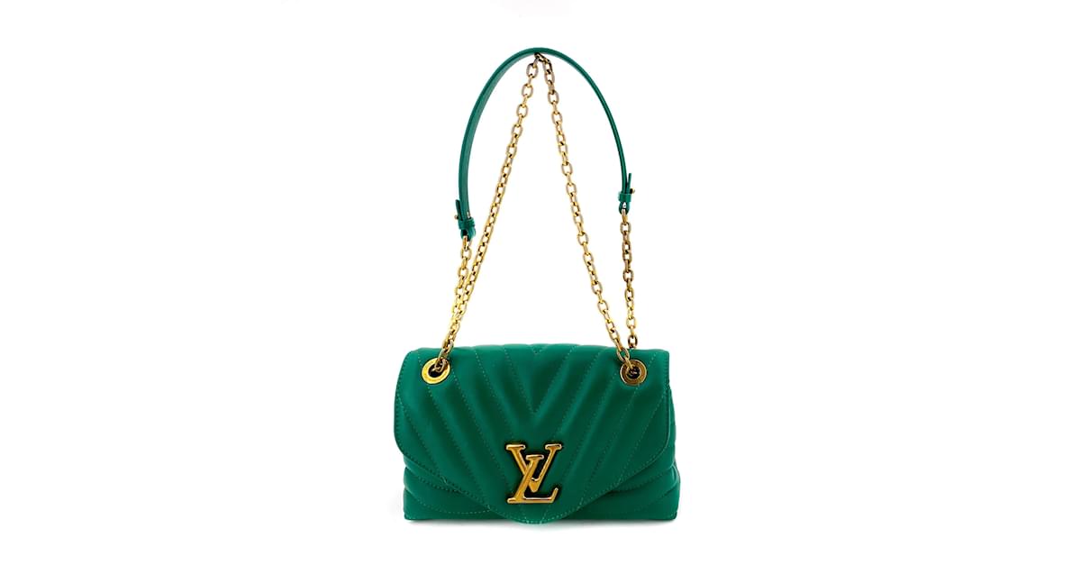 Louis Vuitton New Wave Flap MM, Teal Green, with Gold Hardware