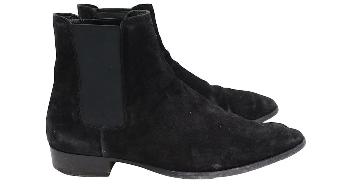 Saint Laurent Wyatt Chelsea Boots in Black Suede ref.953818 - Joli