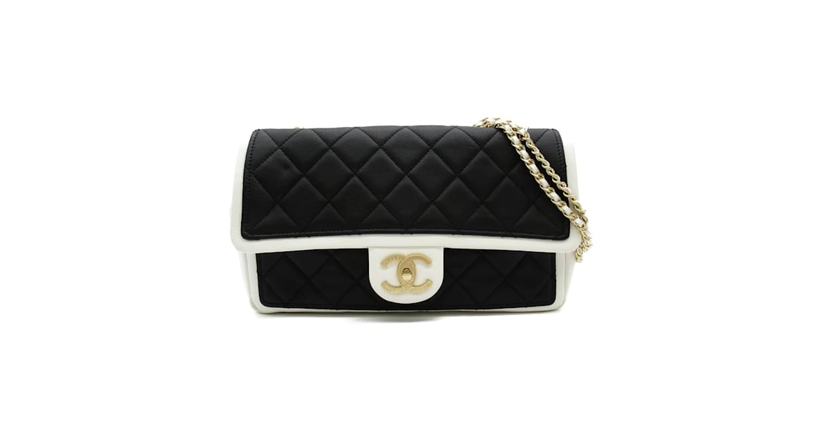 Chanel Pink And Black Quilted Lambskin Mini Square Classic Single