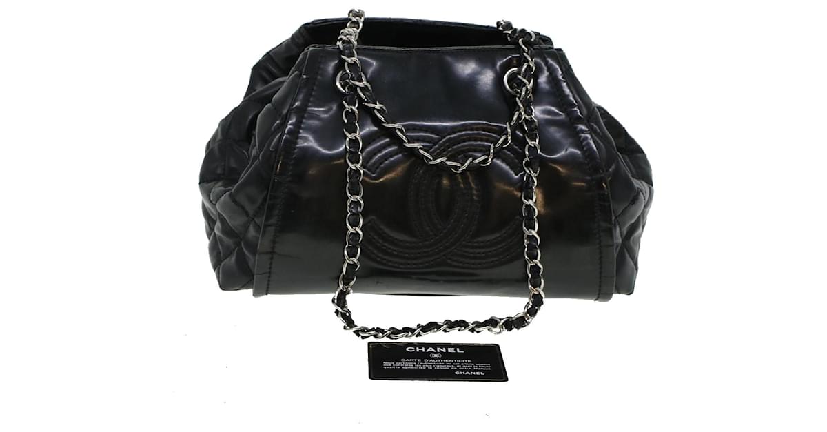 CHANEL Matelasse Chain Shoulder Bag Patent leather Black CC Auth bs5866  ref.955153 - Joli Closet