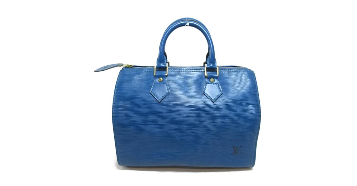 Louis Vuitton Epi Speedy 30 M43005 Blue Leather Pony-style