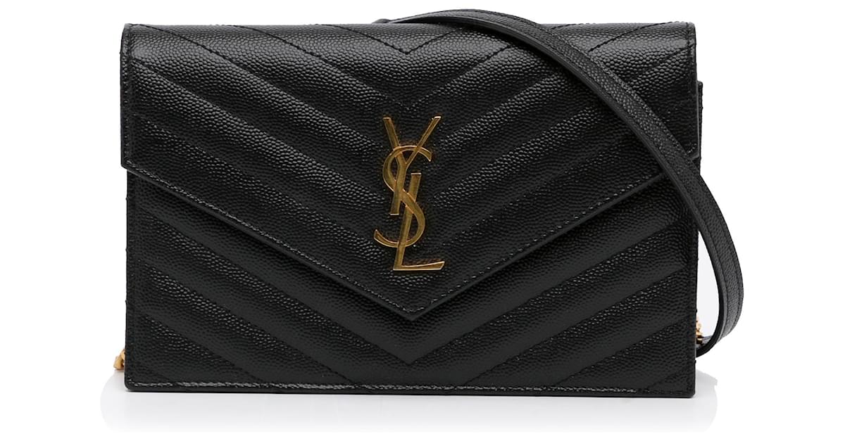 Saint Laurent Monogram Envelope Wallet on Chain - Black Crossbody Bags,  Handbags - SNT280158