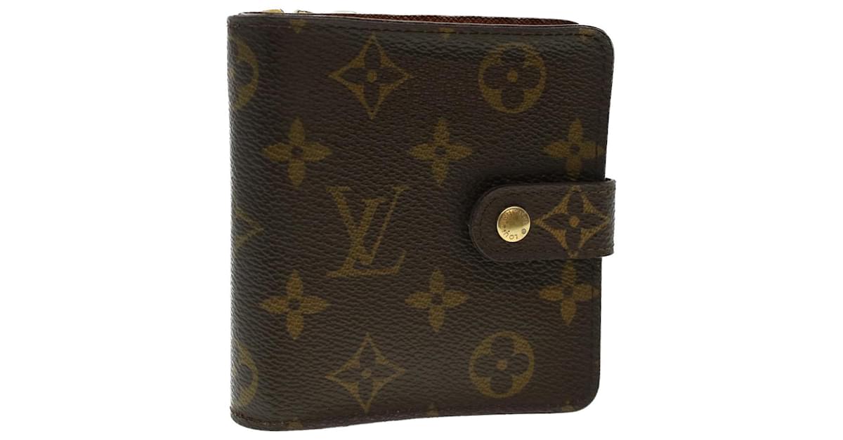 LOUIS VUITTON Monogram Compact zip Wallet M61667 LV Auth 43836