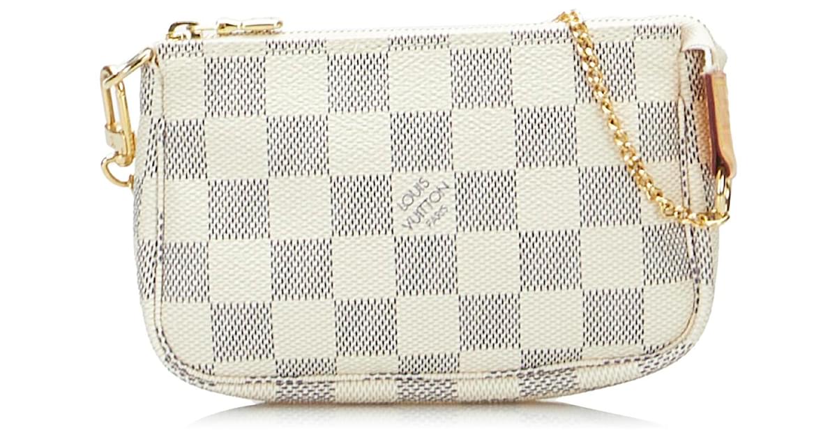 Louis Vuitton White Damier Azur Bosphore Pochette Blue Cloth ref