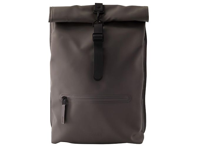 Synthetic Rack Sack Rolltop Rucksack Backpack - Rains - Synthetic - Grey ref.956289 - Joli ...