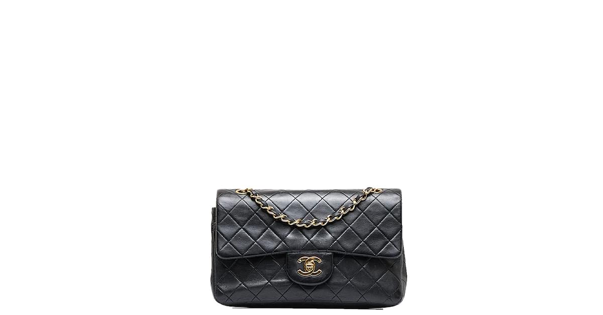 Chanel Small Classic lined Flap Bag Black Leather Pony-style calfskin  ref.956578 - Joli Closet