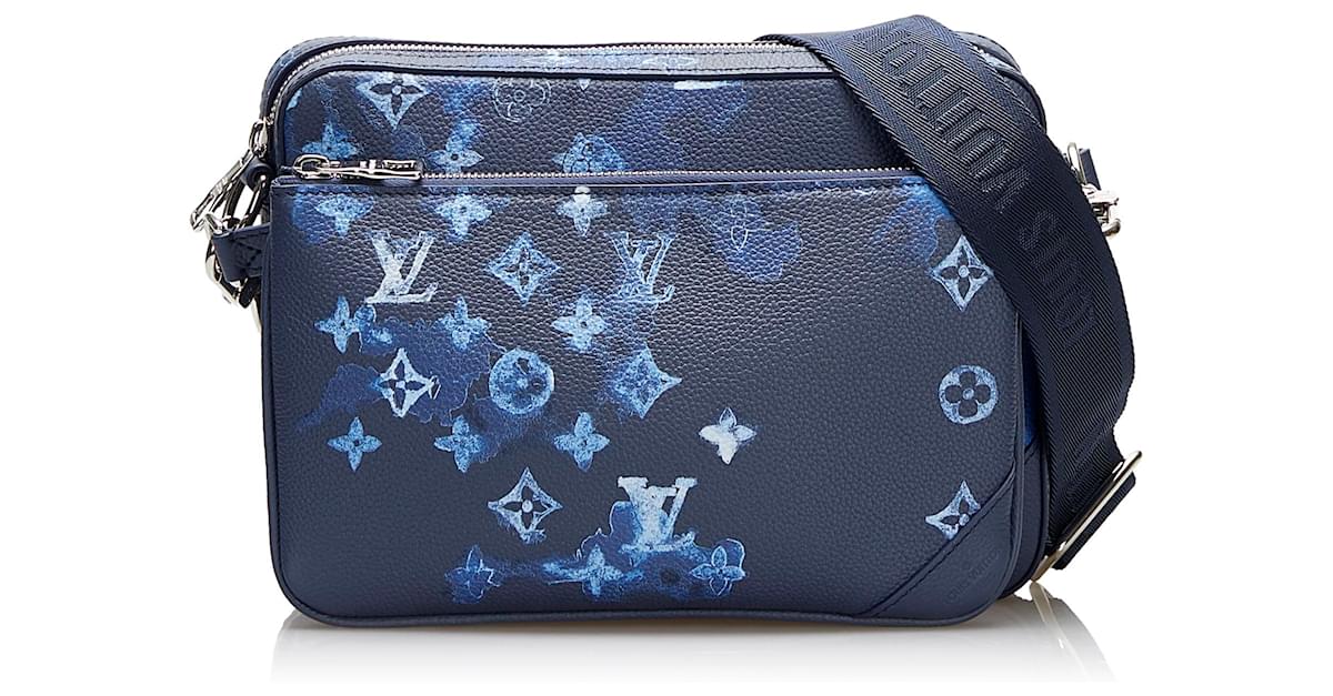 Louis Vuitton Trio Messenger Bag Blue Watercolor Ink Monogram