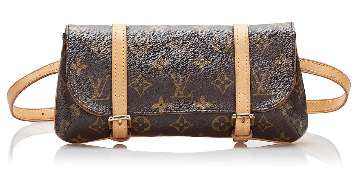 Louis Vuitton Brown Monogram Pochette Marelle Leather Cloth ref
