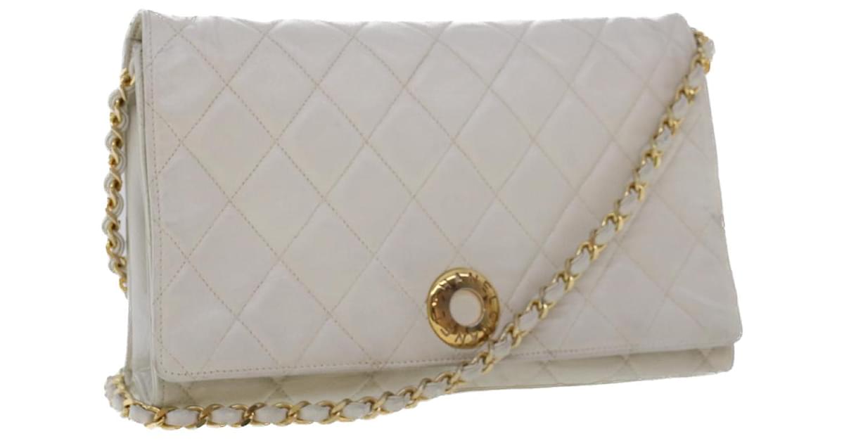 Chanel Crumpled Lambskin Quilted CC Links Top Handle Flap White – STYLISHTOP