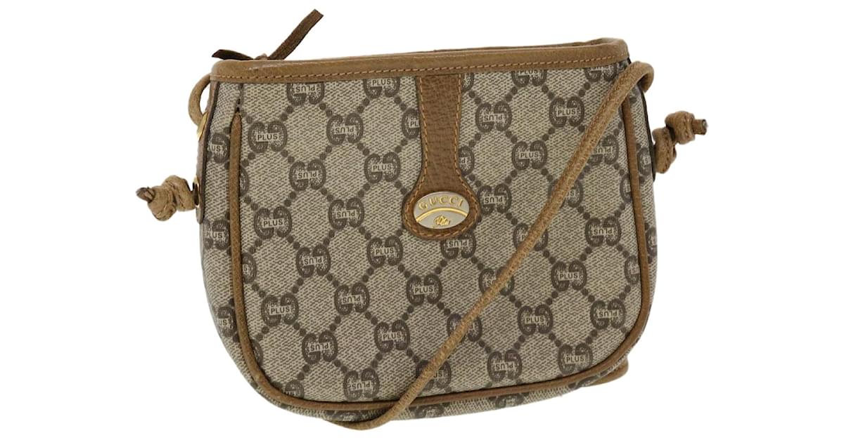 Gucci Monogram Plus Small Shoulder Bag Brown