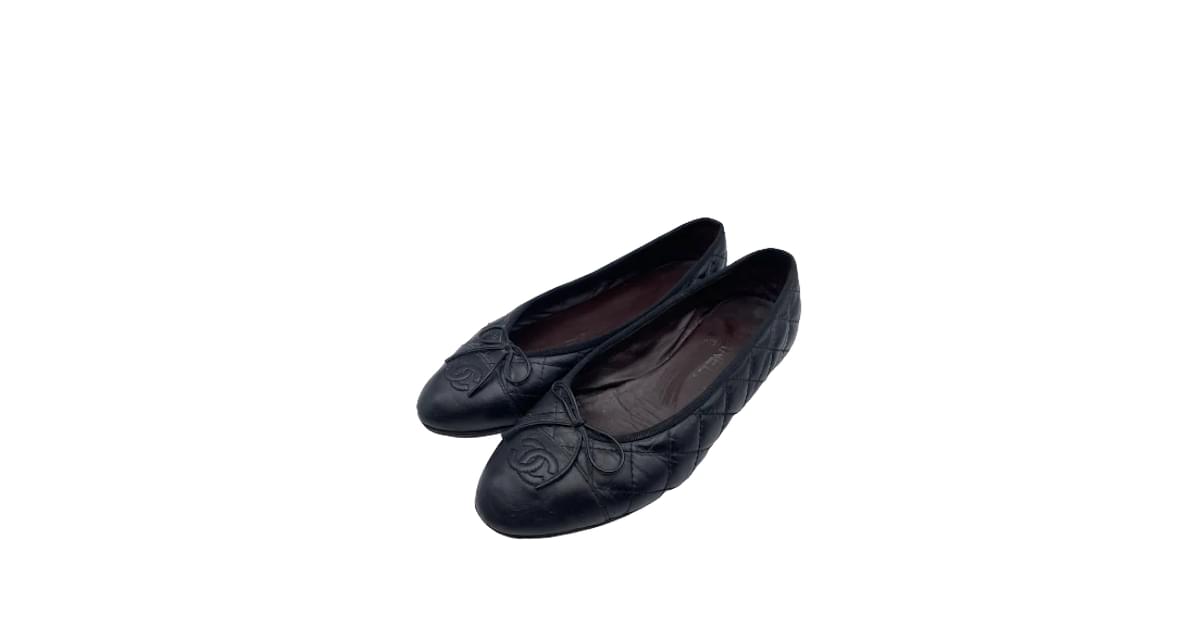 Cambon leather ballet flats Chanel Metallic size 39 EU in Leather