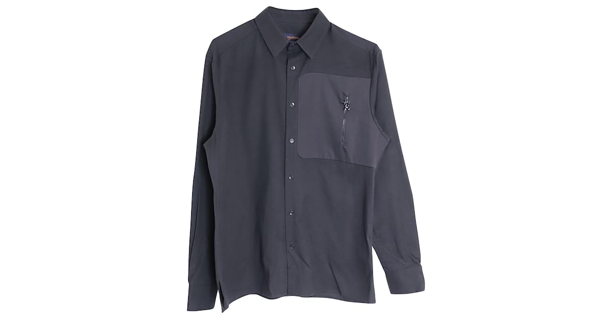 Louis Vuitton Zipper Detail Shirt in Black Cotton ref.958025 - Joli Closet