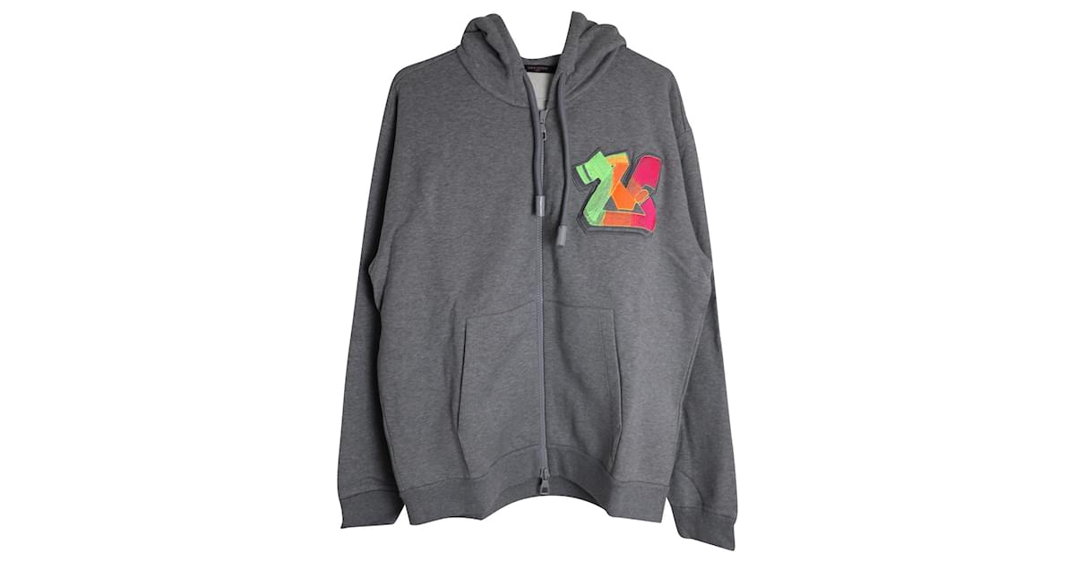 3D LV Graffiti Embroidered Zipped Hoodie - Ready-to-Wear 1AA4X4