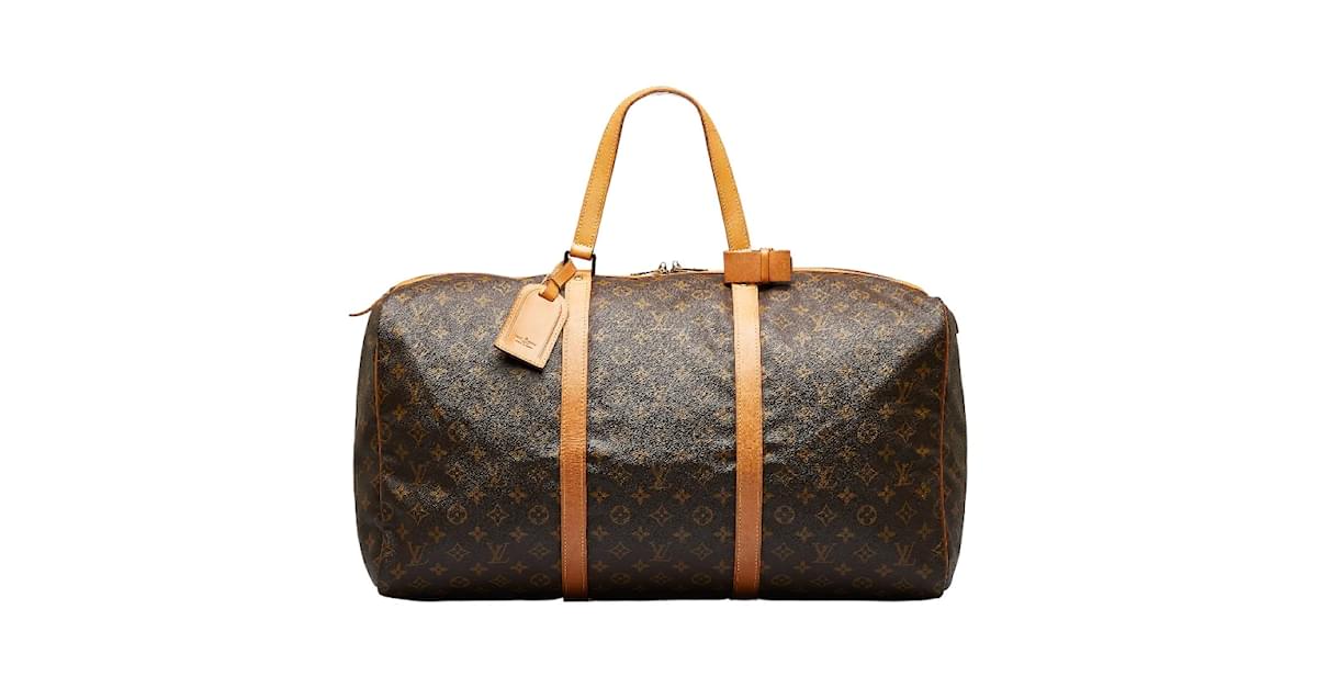 Louis Vuitton Sac Souple Brown Canvas Travel Bag (Pre-Owned)