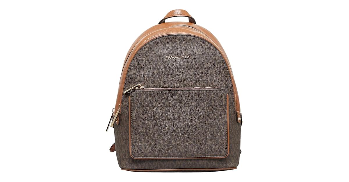 Michael Kors Monogram Kenly Backpack Brown Cloth ref.958648 - Joli Closet