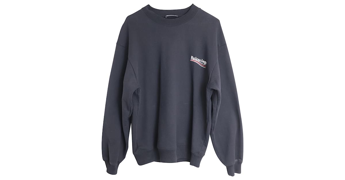 Balenciaga Campaign Logo Sweatshirt in Black Cotton ref.960317 Joli Closet