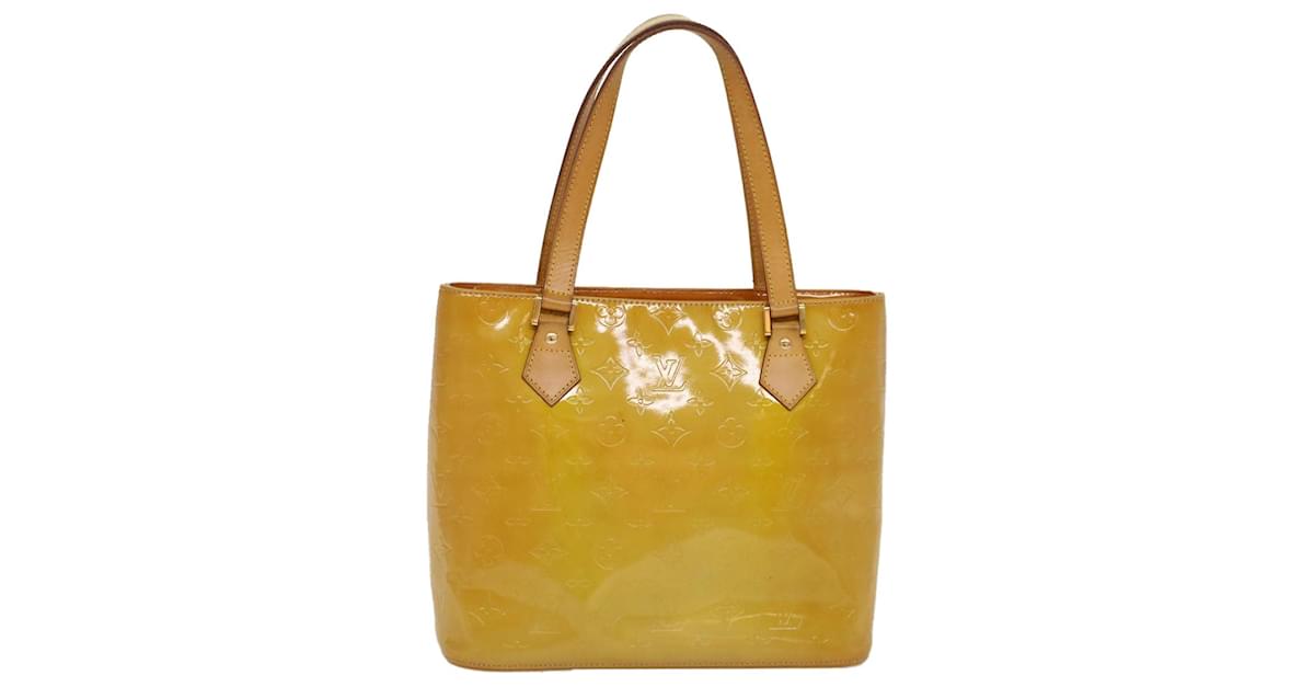 Louis Vuitton LV Houston PM Tote Bag Shoulder Bag M91121 Vernis Gold