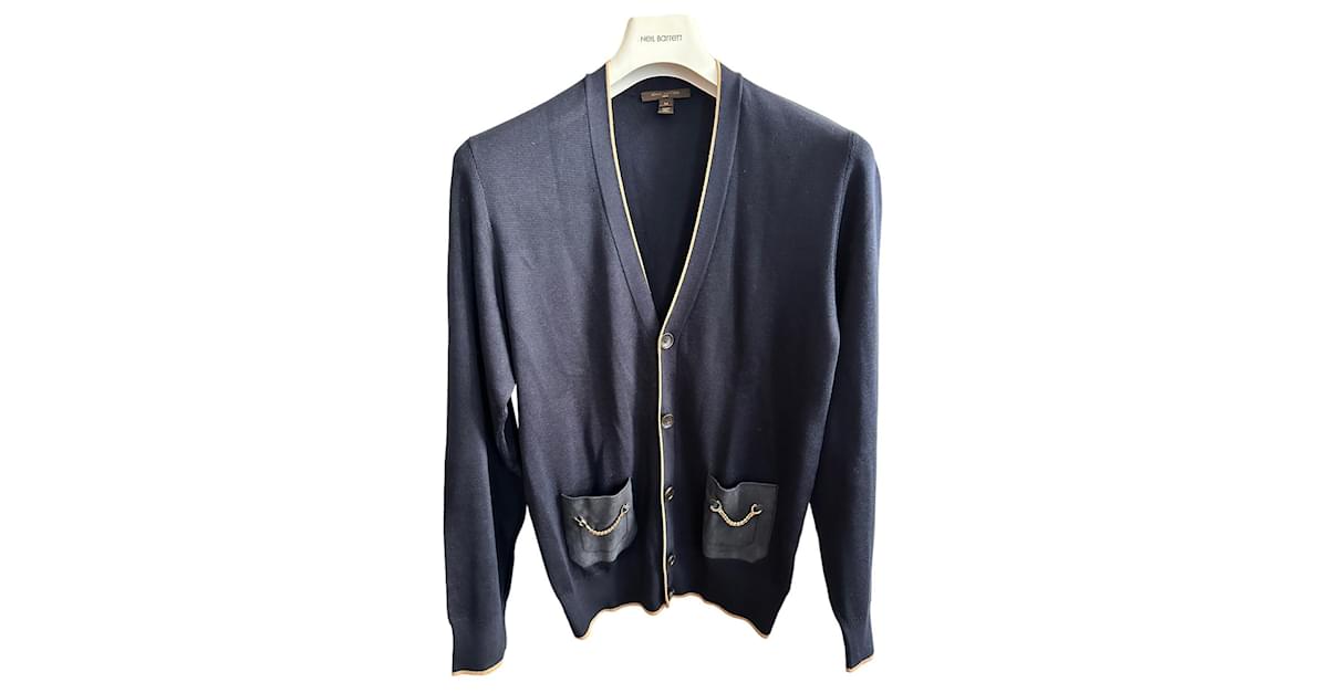 Louis Vuitton Navy blue silk cardigan ref.961115 - Joli Closet