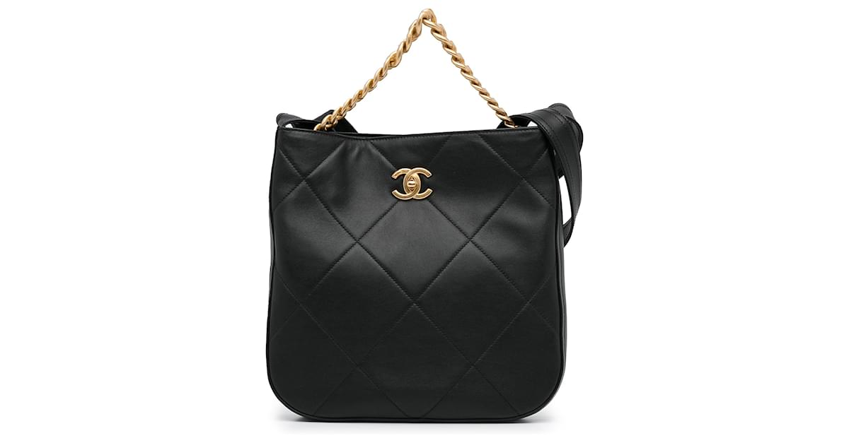 Chanel Large Stitched Easy Mood Hobo Black Calfskin – Coco Approved Studio
