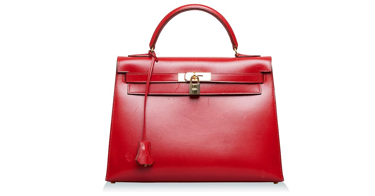 Hermès Hermes Red Box Calf Kelly 32 Leather Pony-style calfskin ref.961662  - Joli Closet