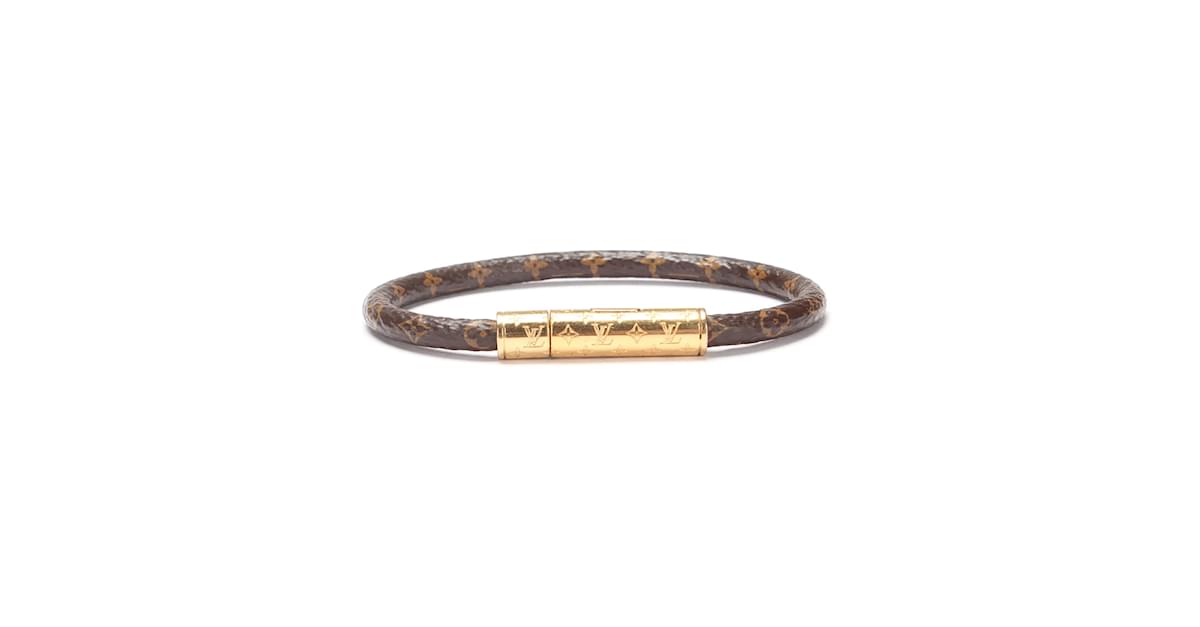 Lv confidential leather bracelet Louis Vuitton Brown in Leather