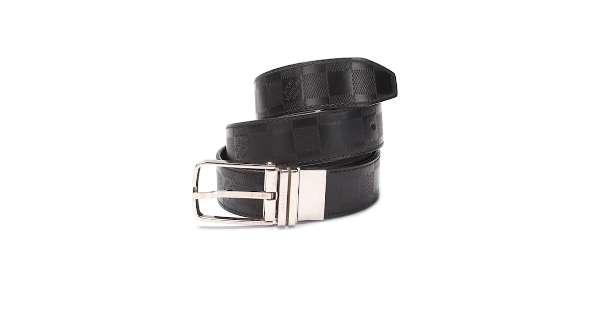 Louis Vuitton Black Damier Infini Leath Belt Ceinture Boston Reversible