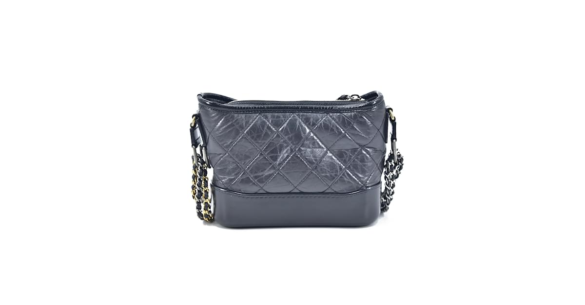 Chanel Leather Gabrielle Shoulder Bag Black Pony-style calfskin
