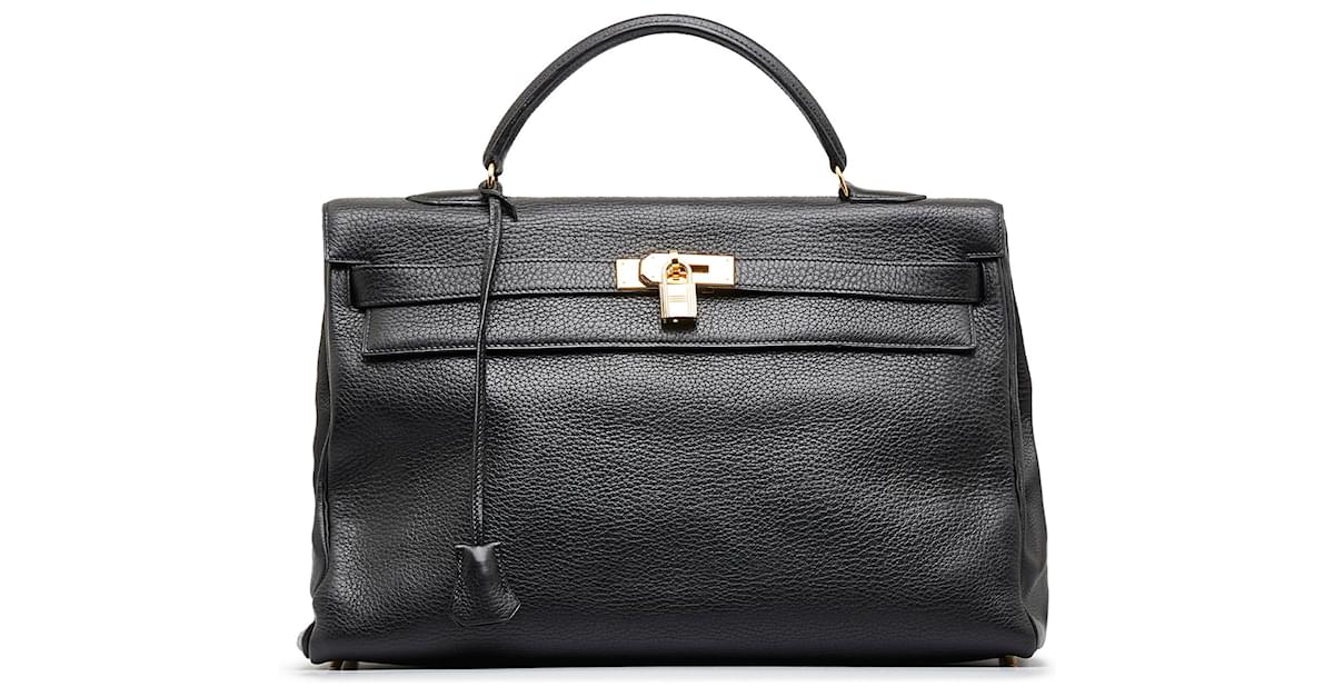 Hermes Kelly retourne 25 Bag Tasche Black schwarz Togo Leder