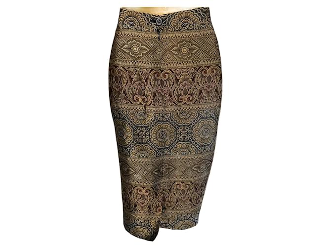 Winona jupe crayon jacquard cuivré - Marilyn Feltz