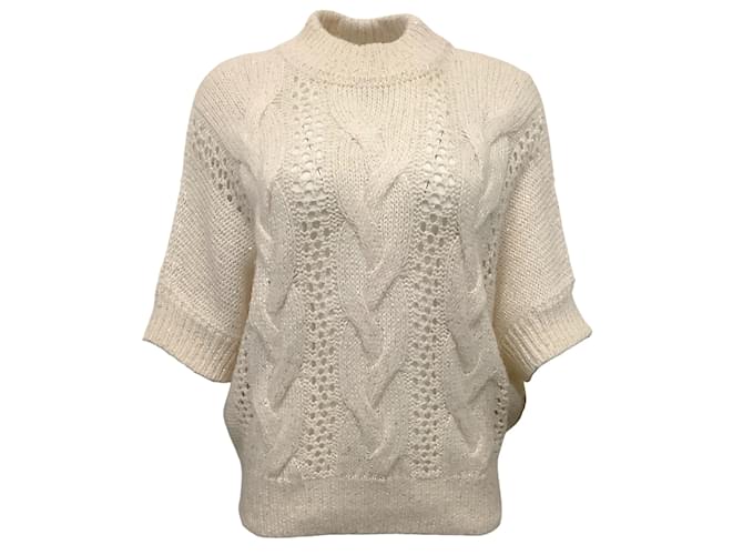 Cream White Reverse Seam Dolman Sleeve Sweater main image 0