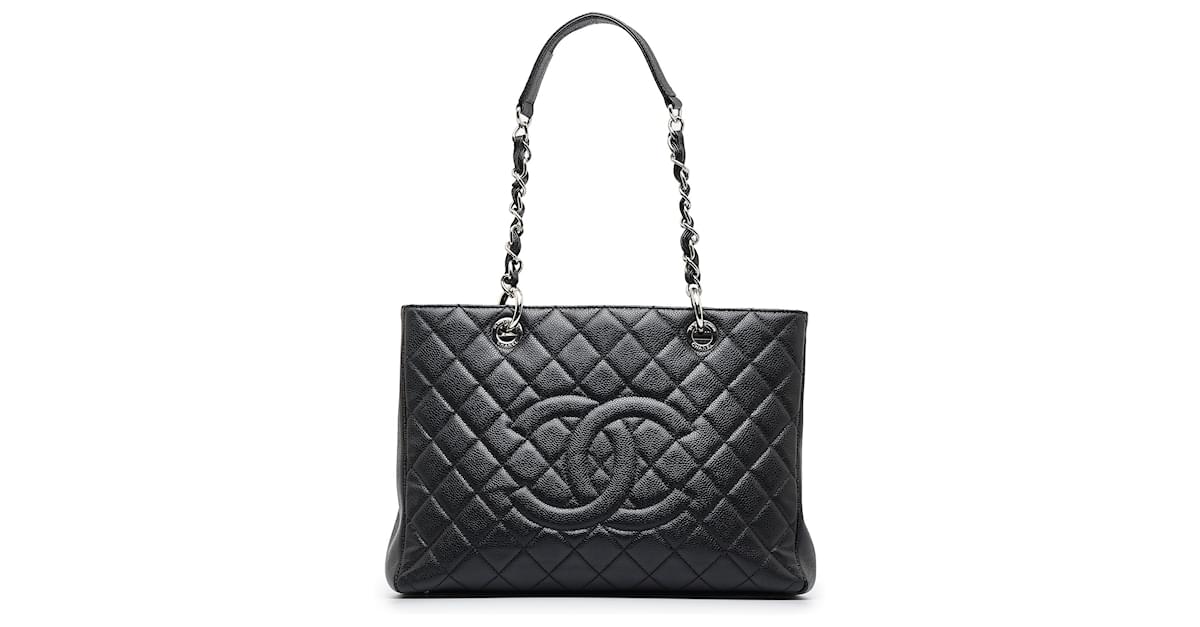 Chanel Black Caviar Grand Shopping Tote Leather ref.963246 - Joli Closet