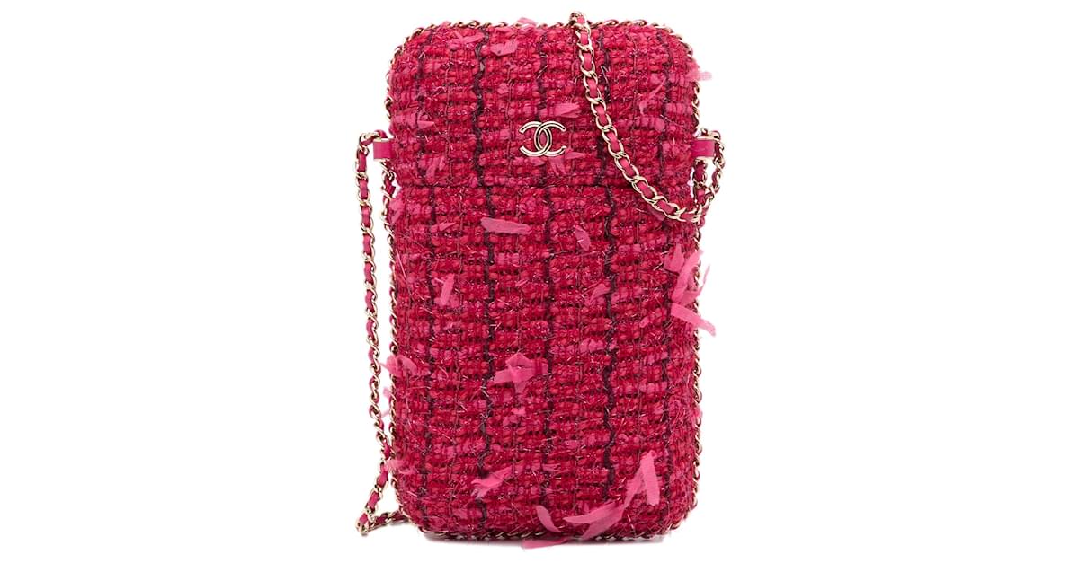 Chanel Red CC Phone Holder Chain Crossbody Chanel