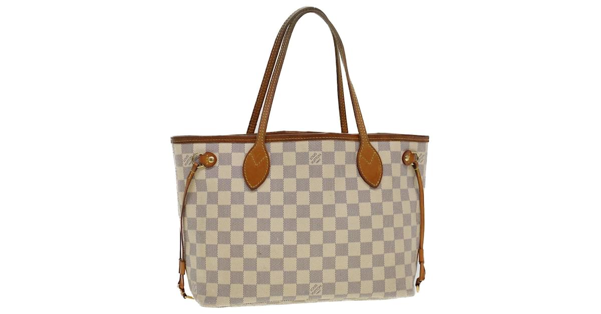 LOUIS VUITTON Damier Azur Neverfull MM Tote Bag N41605 LV Auth