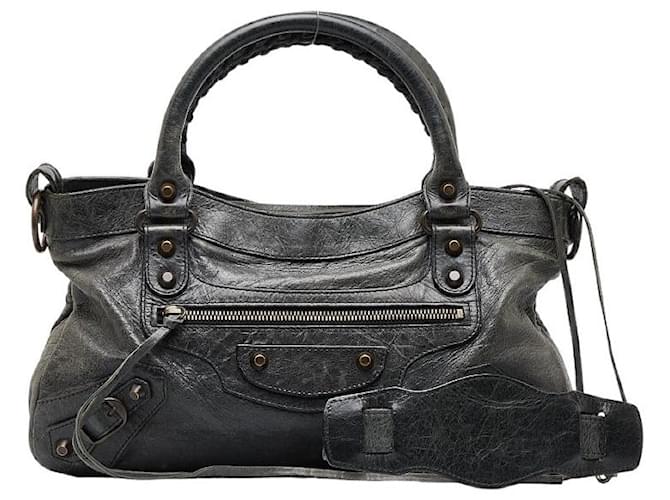 Balenciaga Motocross Classic First Shoulder Bag 103208 Black