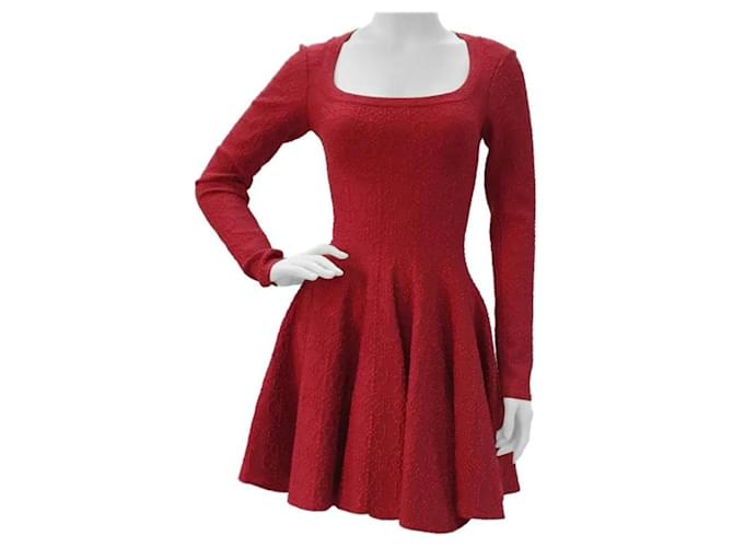 alaia red dress Sleeveless Scoop Neck A Line Mini Size 40Fr 8US LuxAnthropy fine wool This Azzedine Alaia Fall/Winter 1991