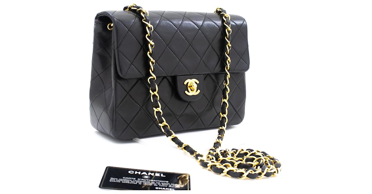 CHANEL Mini Square Small Chain Shoulder Bag Crossbody Black Quilt Leather  ref.965259 - Joli Closet