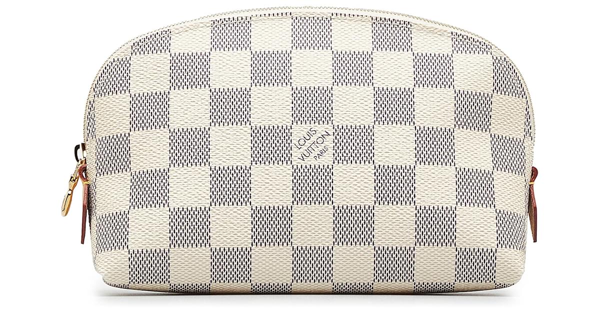 LOUIS VUITTON Damier Azur Cosmetic Pouch White