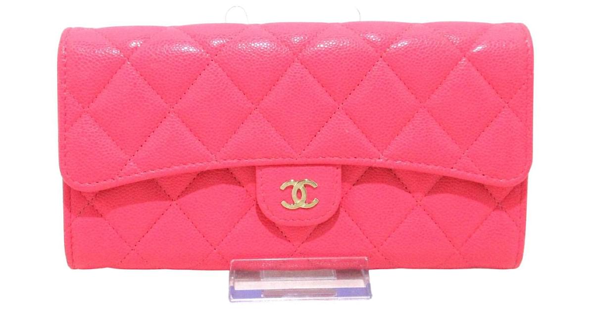 Chanel Wallet (hot pink inside)  Wallet fashion, Calfskin chanel, Chanel  fashion show