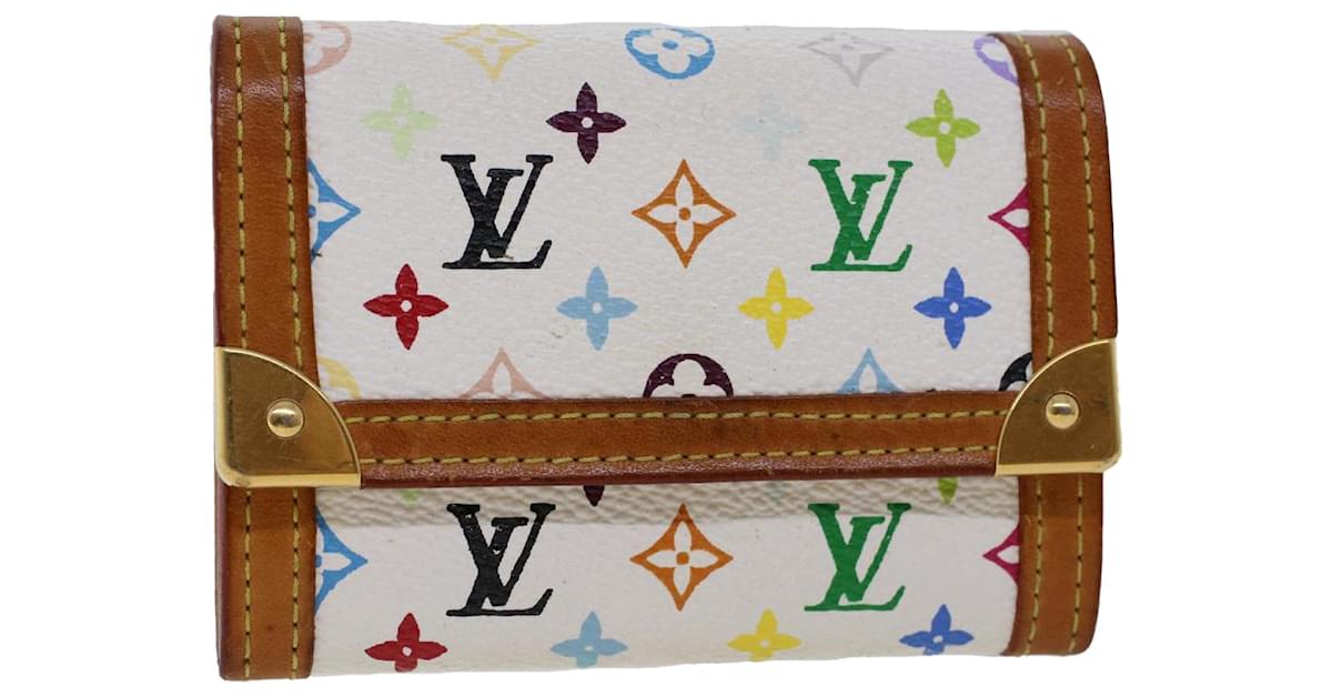 Louis Vuitton Black Monogram Multicolor Porte-Monnaie Plat Wallet