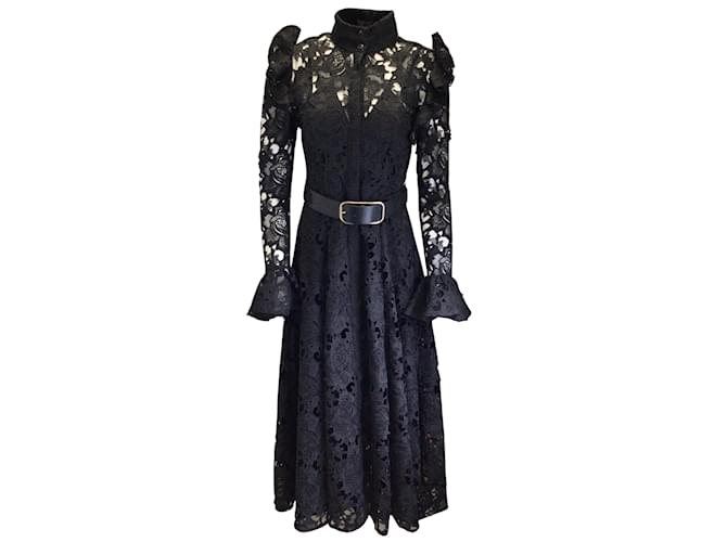 Autre Marque Leo Lin Aliyah Black Lace Butterfly Sleeve Midi Dress  Polyester ref.JC966680 (Sold) - Joli Closet