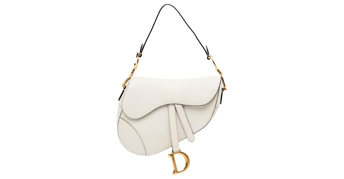 Dior White leather Saddle Bag with GHW - RJC1608 – LuxuryPromise