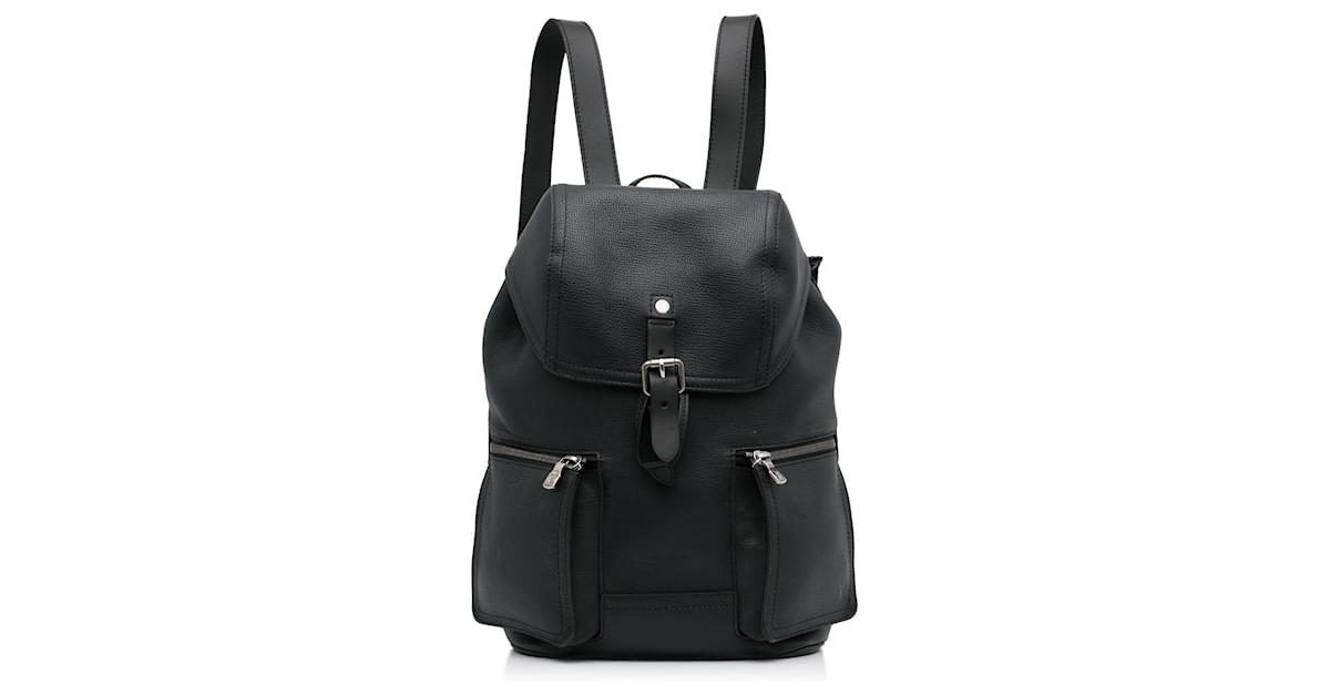 Louis Vuitton Black Utah Canyon Backpack Leather Pony-style