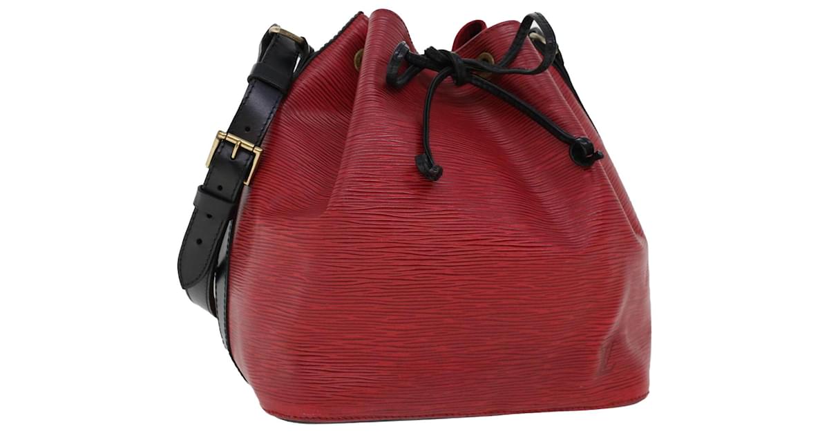 LOUIS VUITTON Epi Petit Noe Shoulder Bag bicolor Black Red M44172 LV Auth  bs3388