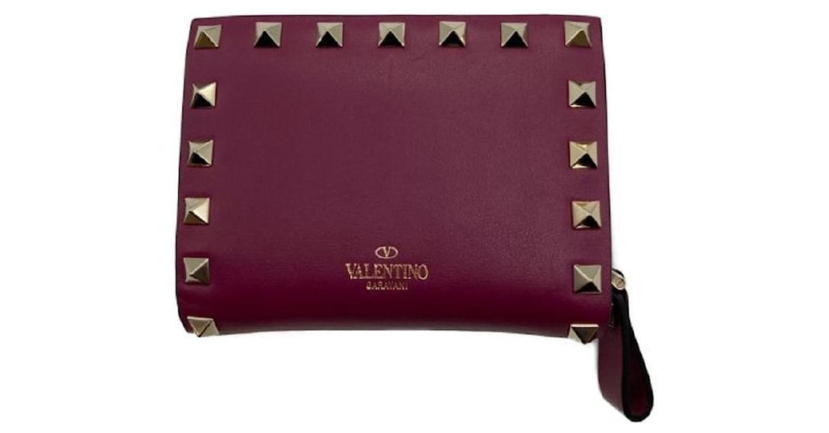 VALENTINO Purple Rockstud Bifold Wallet ref.968378 - Joli Closet