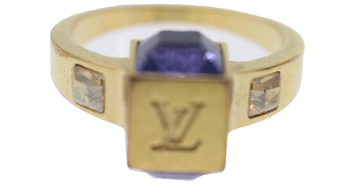 Louis Vuitton Gold Monogram Crystal Gamble Necklace Golden Metal