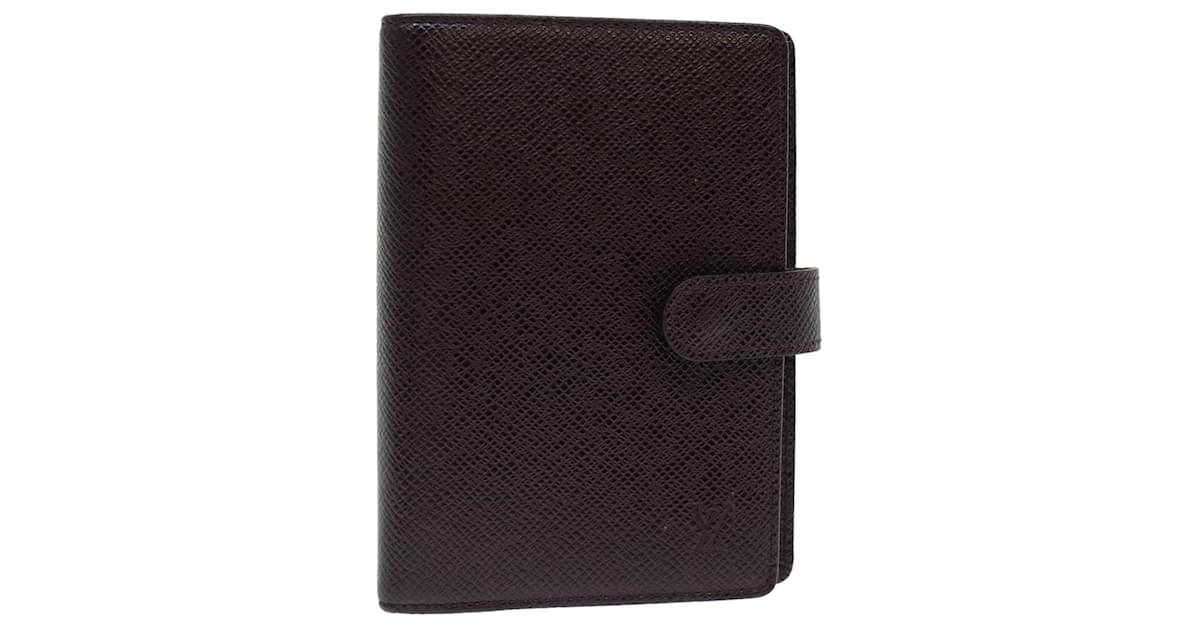 Louis Vuitton Black Taiga Leather Agenda PM Wallet